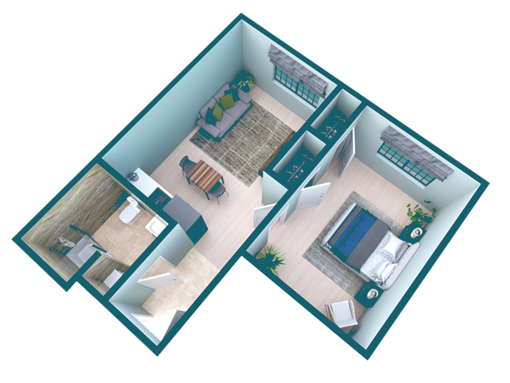 large and spacious suite for seniors in assisted or independent living centers as a nursing home alternative